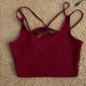 AE burgundy cami crop top